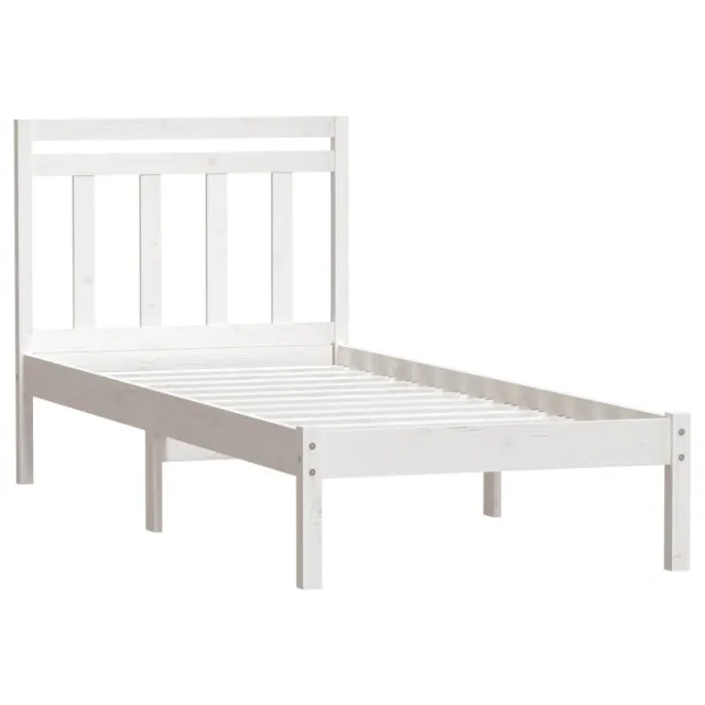 Cadre de lit sans matelas blanc bois massif