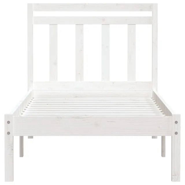 Cadre de lit sans matelas blanc bois massif