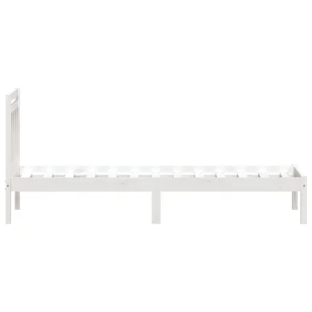 Cadre de lit sans matelas blanc bois massif
