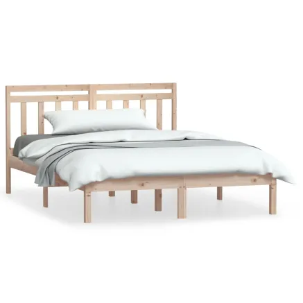 Cadre de lit sans matelas bois massif 2