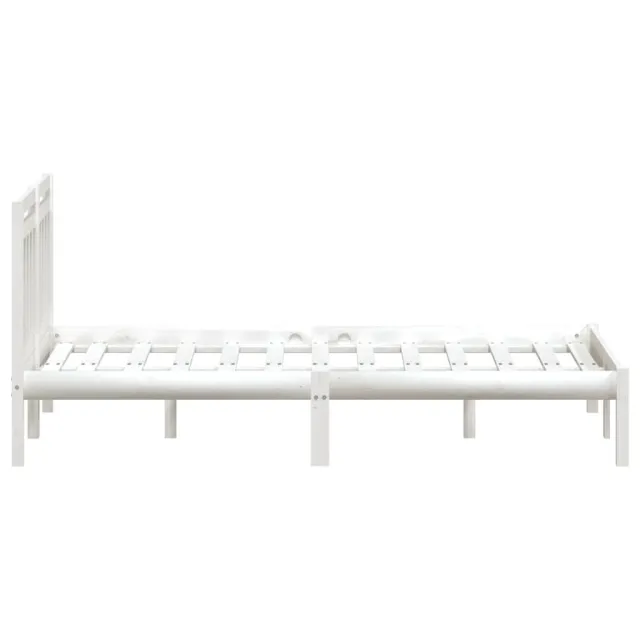 Cadre de lit sans matelas blanc bois massif