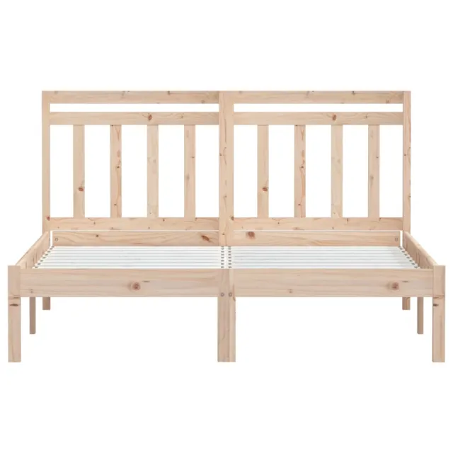 Cadre de lit sans matelas bois massif 140x190 cm