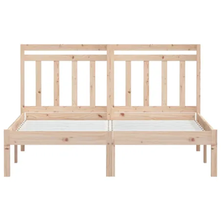 Cadre de lit sans matelas bois massif 140x190 cm