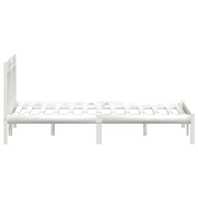 Cadre de lit sans matelas blanc bois massif 140x190 cm