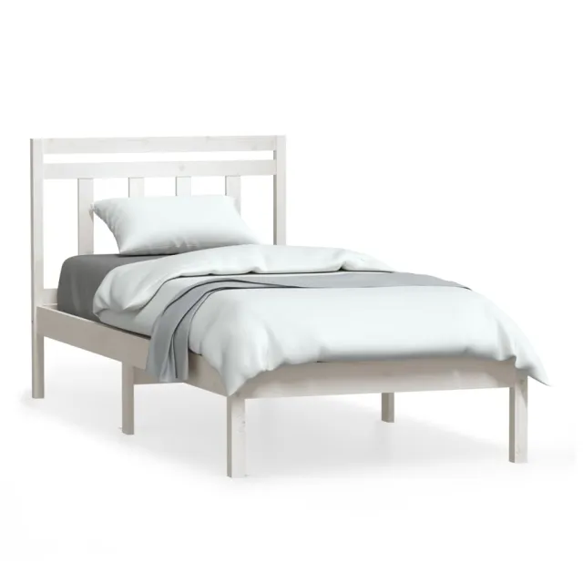 Cadre de lit sans matelas blanc bois massif 90x200 cm