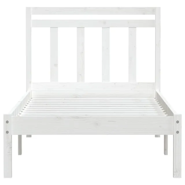 Cadre de lit sans matelas blanc bois massif 100x200 cm