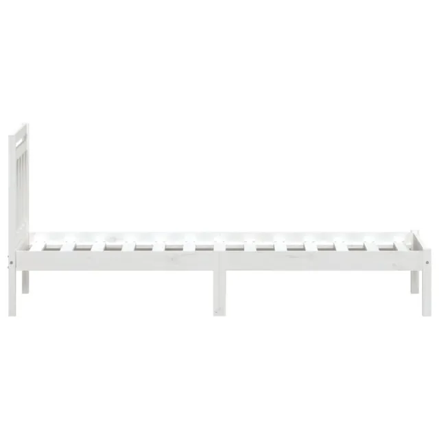 Cadre de lit sans matelas blanc bois massif 100x200 cm