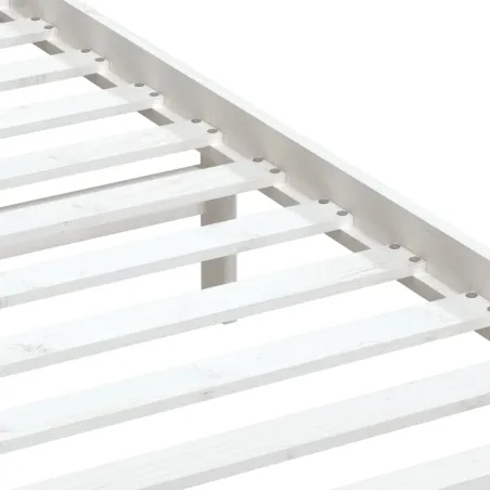 Cadre de lit sans matelas blanc bois massif 100x200 cm