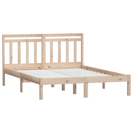 Cadre de lit sans matelas bois massif 140x200 cm