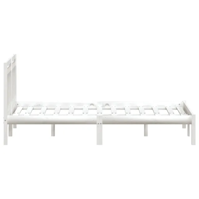 Cadre de lit sans matelas blanc bois massif 140x200 cm