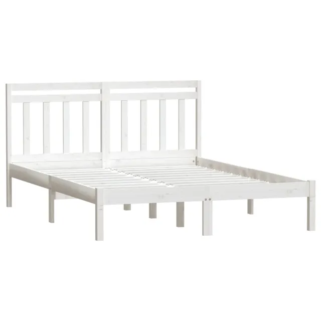 Cadre de lit sans matelas blanc bois de pin massif