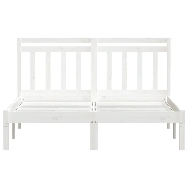 Cadre de lit sans matelas blanc bois de pin massif