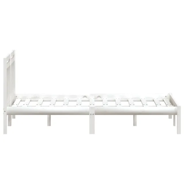 Cadre de lit sans matelas blanc bois de pin massif