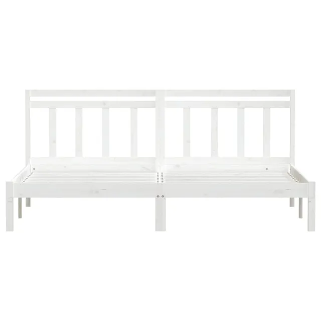 Cadre de lit sans matelas blanc bois massif