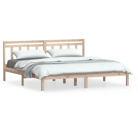 Cadre de lit sans matelas bois massif 200x200 cm