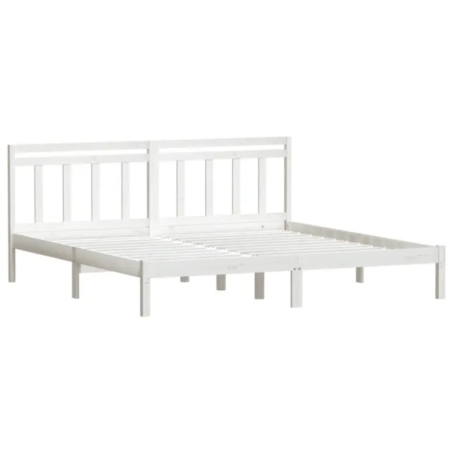 Cadre de lit sans matelas blanc bois massif 200x200 cm