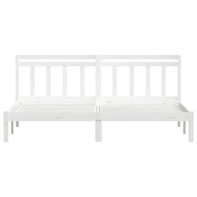 Cadre de lit sans matelas blanc bois massif 200x200 cm