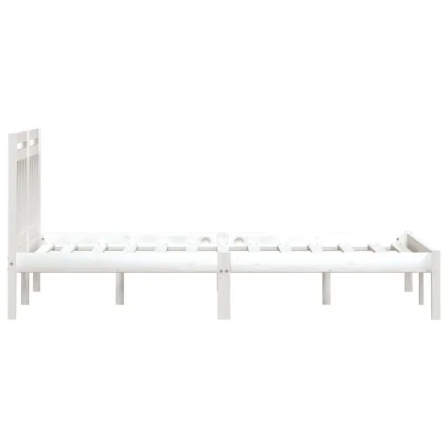 Cadre de lit sans matelas blanc bois massif 200x200 cm