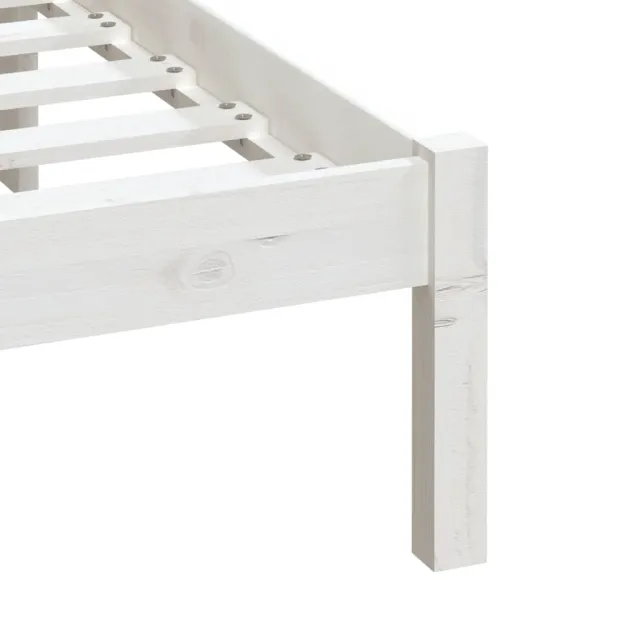 Cadre de lit sans matelas blanc bois massif 200x200 cm
