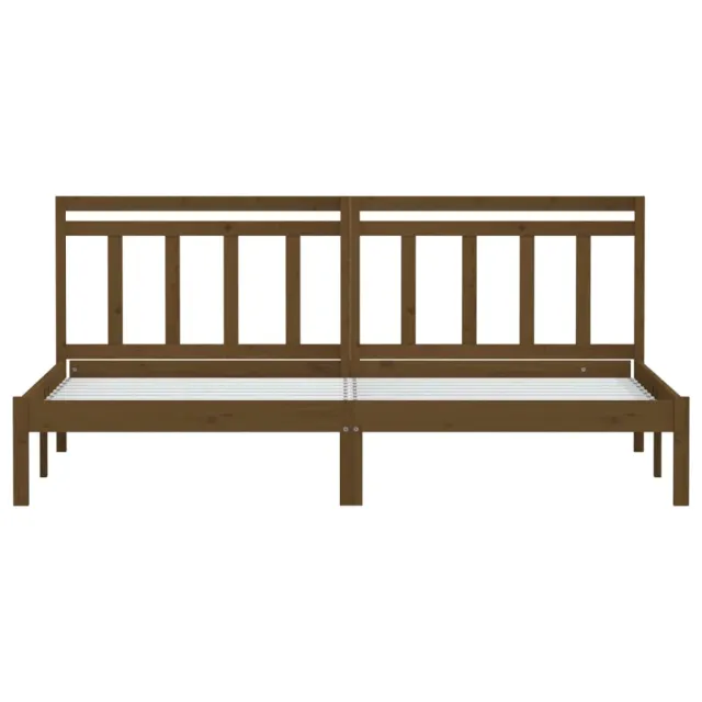 Cadre de lit sans matelas marron miel bois massif 200x200 cm