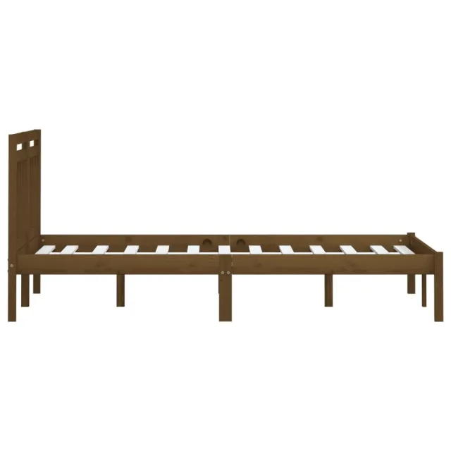 Cadre de lit sans matelas marron miel bois massif 200x200 cm