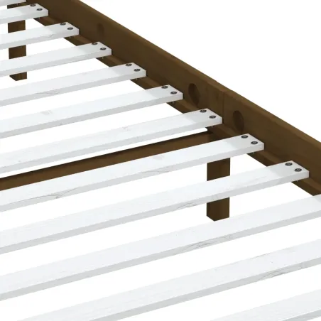 Cadre de lit sans matelas marron miel bois massif 200x200 cm