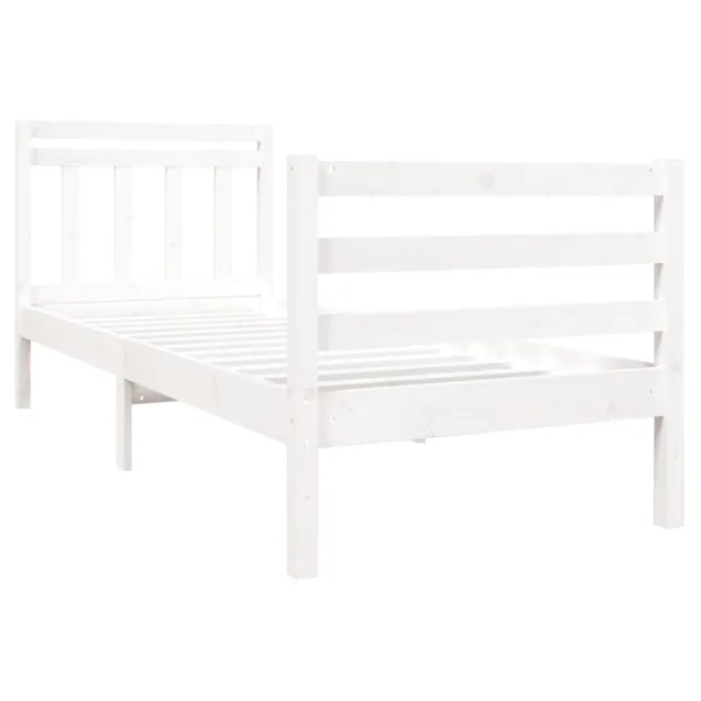 Cadre de lit sans matelas blanc bois massif