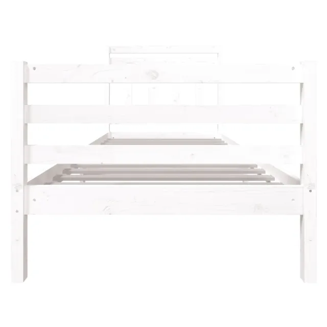 Cadre de lit sans matelas blanc bois massif