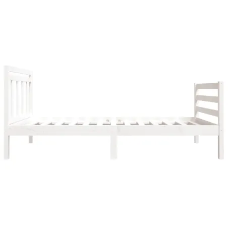 Cadre de lit sans matelas blanc bois massif