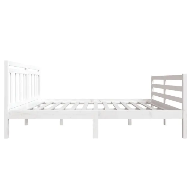 Cadre de lit sans matelas blanc bois massif