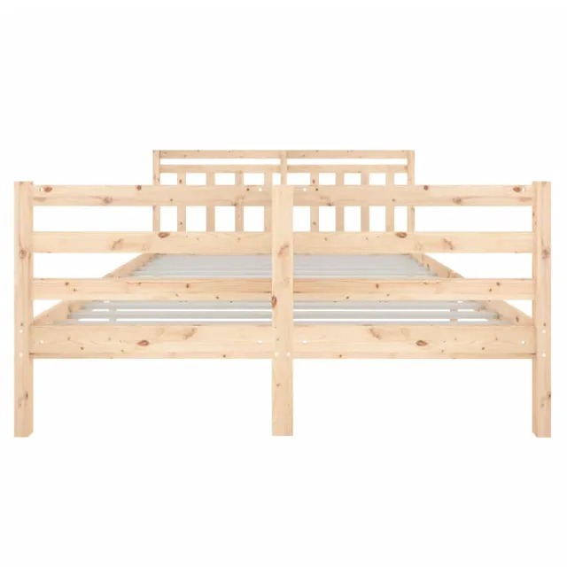 Cadre de lit sans matelas bois massif 140x190 cm
