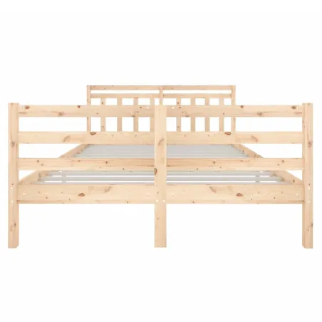 Cadre de lit sans matelas bois massif 140x190 cm
