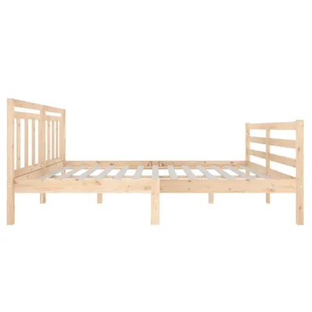 Cadre de lit sans matelas bois massif 140x190 cm
