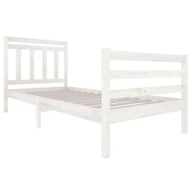 Cadre de lit sans matelas blanc bois massif 90x200 cm