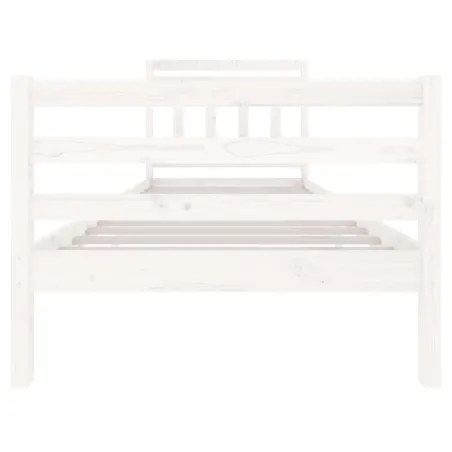 Cadre de lit sans matelas blanc bois massif 90x200 cm