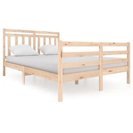 Cadre de lit sans matelas bois massif 140x200 cm 2
