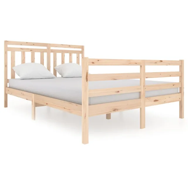 Cadre de lit sans matelas bois massif 140x200 cm
