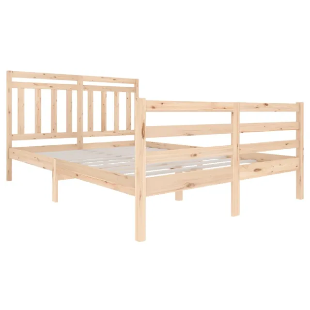 Cadre de lit sans matelas bois massif 140x200 cm