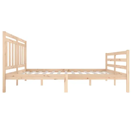 Cadre de lit sans matelas bois massif 140x200 cm