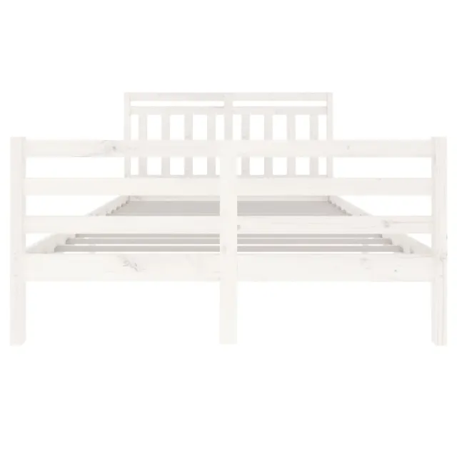 Cadre de lit sans matelas blanc bois massif 140x200 cm