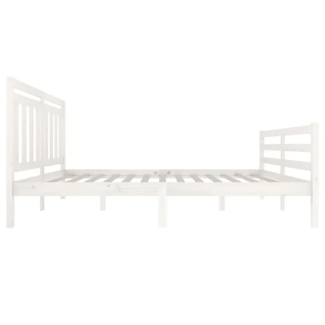 Cadre de lit sans matelas blanc bois massif 140x200 cm