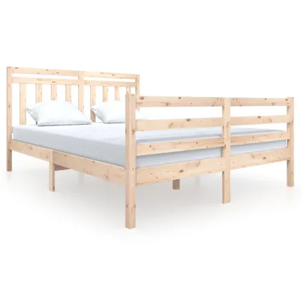Cadre de lit sans matelas bois massif 2