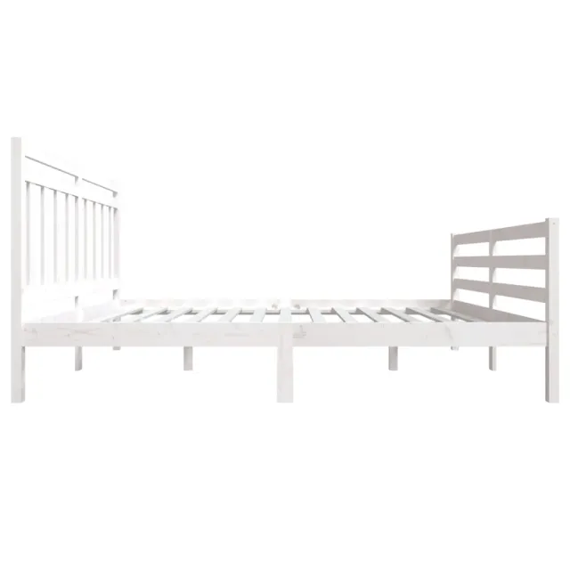 Cadre de lit sans matelas blanc bois de pin massif