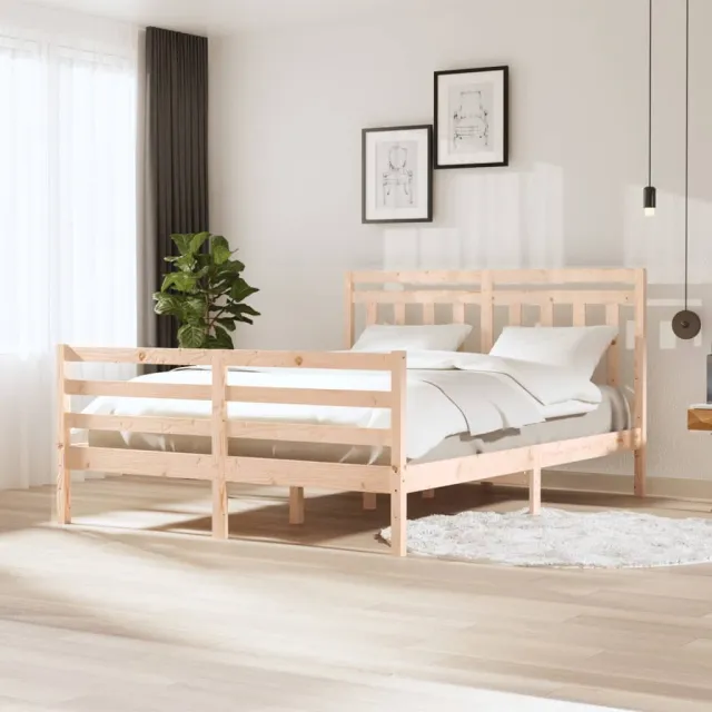 Cadre de lit sans matelas bois massif 160x200 cm