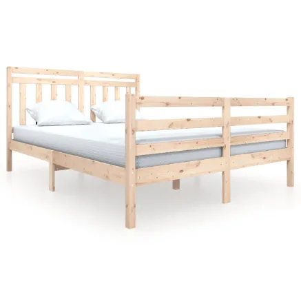 Cadre de lit sans matelas bois massif 160x200 cm 2