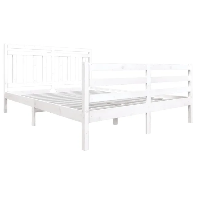 Cadre de lit Blanc Bois massif 160x200 cm