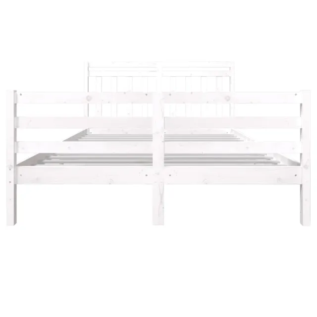 Cadre de lit Blanc Bois massif 160x200 cm