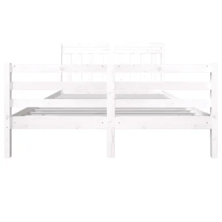 Cadre de lit Blanc Bois massif 160x200 cm