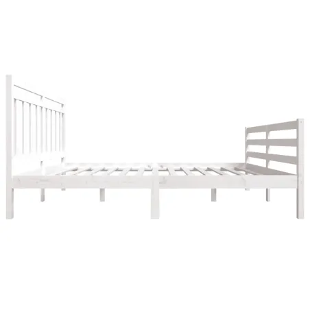 Cadre de lit Blanc Bois massif 160x200 cm