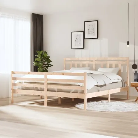 Cadre de lit sans matelas bois massif